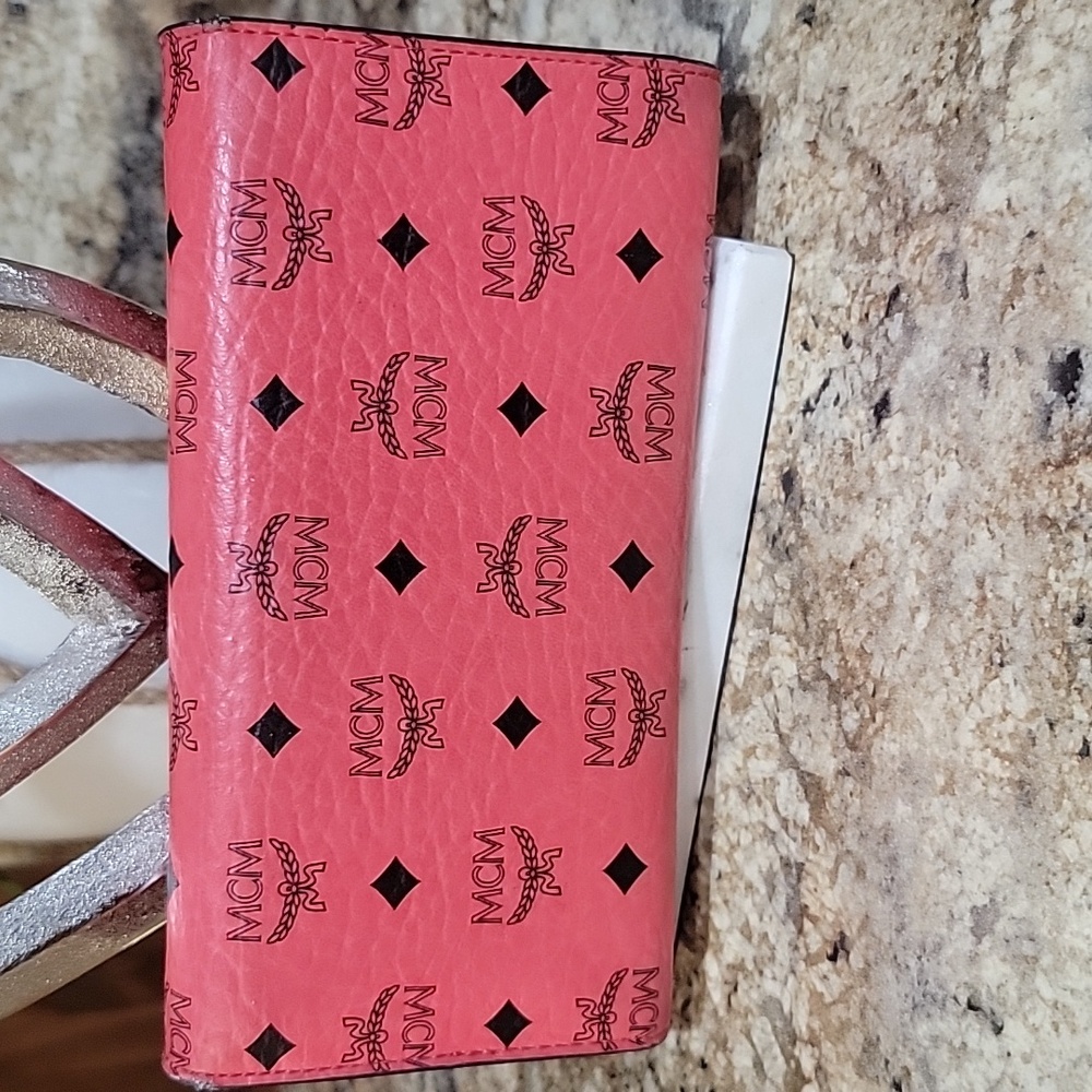 MCM EUC Visetos Long Trifold Crimson Red Wallet - Picture 3 of 10